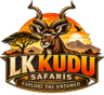 LK Kudu Safaris logo featuring a kudu against an African sunset